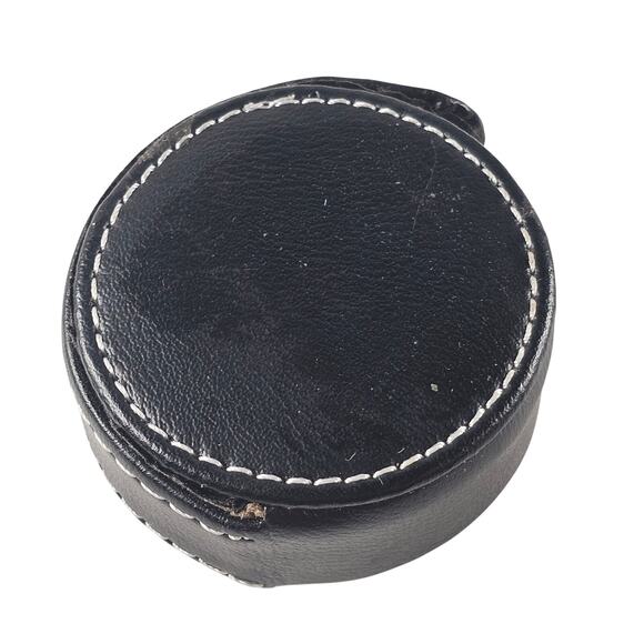 Guess Quartz Travel Alarm Clock Black Faux Leather Case Snap Closure Portable - Picture 9 of 9